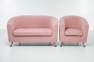 Комплект мебели Брамс  цвет розовый диван 2Д + кресло в Барнауле
