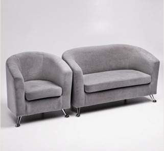 Комплект мебели Брамс  цвет серый диван 2Д + кресло в Барнауле