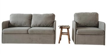 Комплект мебели Амира серый диван + кресло в Барнауле
