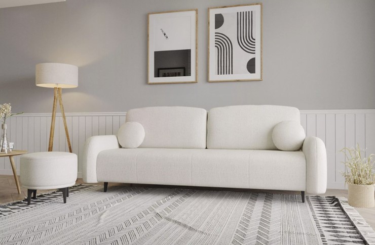 Прямой диван Монблан 3т, Рогожка Муза 01 в Барнауле - изображение 5