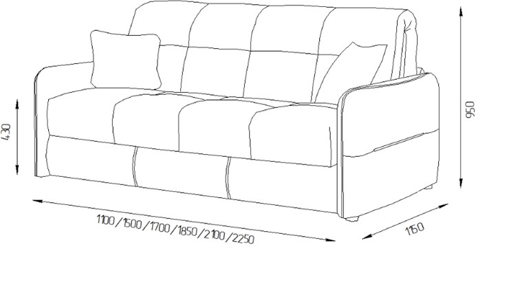 Прямой диван Токио 2 130 (НПБ) в Барнауле - изображение 7