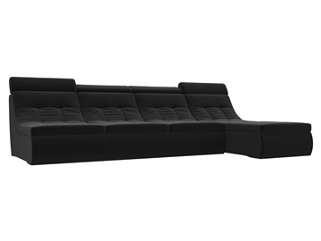 Большой модульный диван Холидей люкс, Черный (микровельвет) в Барнауле