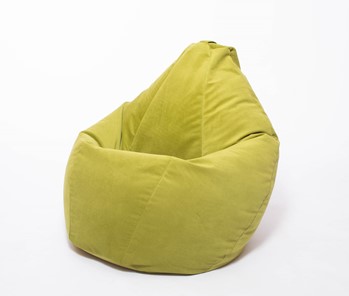 Кресло-мешок Груша малое, велюр однотон, травянное в Барнауле - предосмотр