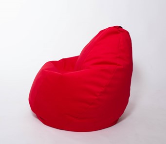 Кресло-мешок Груша большое, велюр однотон, красное в Барнауле - предосмотр 1
