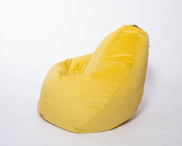 Кресло-мешок Груша малое, велюр однотон, лимонное в Барнауле - предосмотр 1