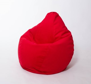 Кресло-мешок Груша большое, велюр однотон, красное в Барнауле