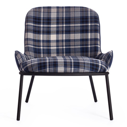 Кресло DUKEN (mod. 0179322) металл/ткань, 79х59х66 см, синий/синяя шотландка/черный в Барнауле - изображение 4