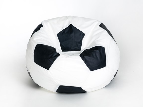 Кресло-мешок Мяч большой, бело-черный в Барнауле - изображение