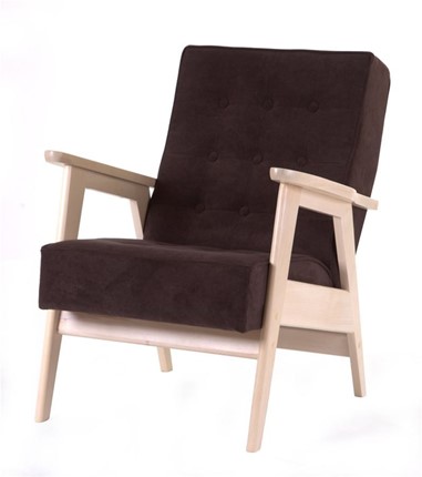 Кресло Ретро (беленый дуб / RS 32 - коричневый) в Барнауле - изображение