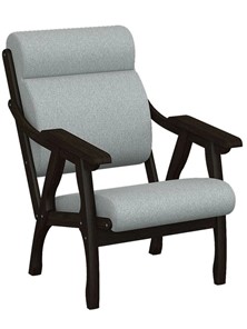 Кресло Вега 10 ткань серый, каркас венге в Барнауле