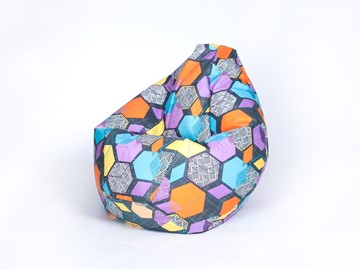 Кресло-мешок Груша малое, велюр принт, геометрия в Барнауле