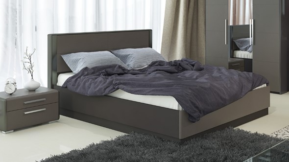 Кровать с подъемным механизмом Наоми 1600, цвет Фон серый, Джут СМ-208.01.02 в Барнауле - изображение