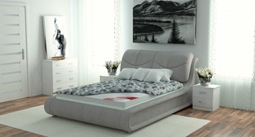 Кровать с мягким изголовьем Сицилия 180х200 (с коробом) в Барнауле