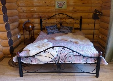 Кровать двуспальная Фортуна 2, 1600, черный/черный в Барнауле