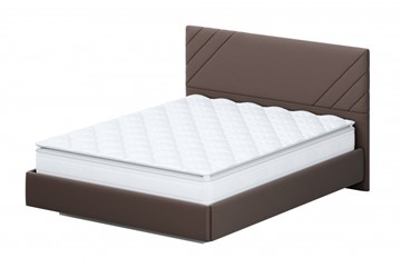 Двуспальная кровать №2 (универсальная 1,6х2,0) серия №2, венге/венге ткань/лайн венге ткань в Барнауле