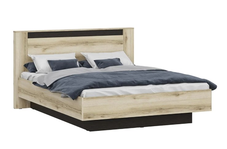 Кровать в спальню №3 (универсальная 1,6х2,0 страйп) серия №2, дуб делано/дуб венге в Барнауле - изображение 3