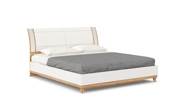 Кровать в спальню Бари 1800 с кроватным основанием Дуб Золотой/Белый ЛД 698.220 в Барнауле