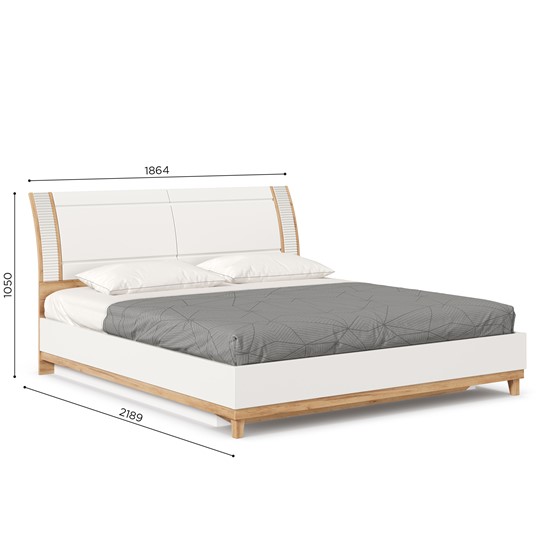 Двуспальная кровать Бари 1800 с подъёмным механизмом Дуб Золотой/Белый ЛД 698.220 в Барнауле - изображение 13