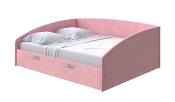Двуспальная кровать Bono 160х200, Велюр (Casa Жемчужно-розовый) в Барнауле