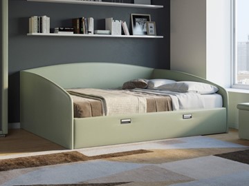 Двуспальная кровать Bono 180х200, Экокожа (Зеленое яблоко) в Барнауле