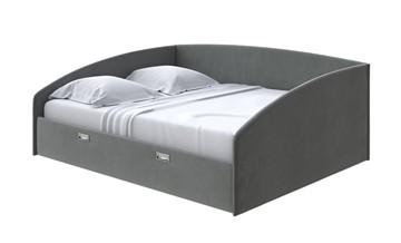 Кровать в спальню Bono 180х200, Велюр (Forest 520 Темно-серый) в Барнауле