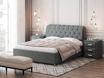 Двуспальная кровать Chester 180х200, Велюр (Monopoly Британский серый (996)) в Барнауле - предосмотр
