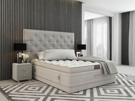 Кровать спальная Classic Compact/Basement 180х200, Флок (Велсофт Серый) в Барнауле - изображение