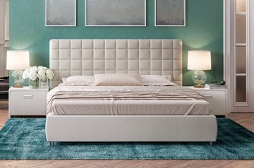 Кровать двуспальная Corso-3 200x200, Искусственная шерсть (Лама Лён) в Барнауле