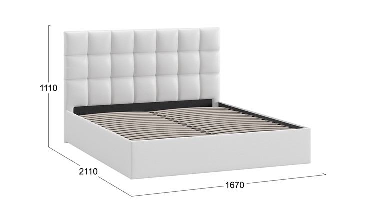 Кровать 2-спальная Эмбер тип 1 (Экокожа белая) в Барнауле - изображение 2