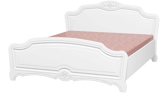 Кровать в спальню Лотос (Лак-Белый Жемчуг) 160х200 в Барнауле - изображение