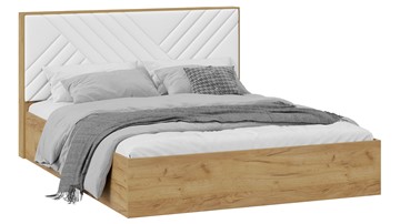 Спальная кровать с подъемным механизмом Хилтон Тип 1 без заглушины (Дуб крафт золотой/Белый) в Барнауле