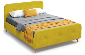 Кровать спальная Мебельград Сиерра 1600 (с подъемным механизмом и коробом) Торонто горчица в Барнауле