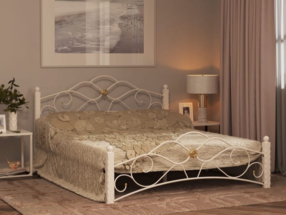 Кровать двуспальная Гарда 3, 160х200, белая в Барнауле - изображение
