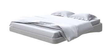 Парящая кровать 2-спальная 160х200, Искусственная шерсть (Лама Светло-серый) в Барнауле