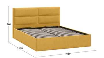 Двуспальная кровать с механизмом Глосс Тип 1 (Микровелюр Wellmart Yellow) в Барнауле - предосмотр 1