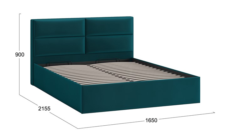 Двуспальная кровать с механизмом Глосс Тип 1 (Велюр Confetti Izumrud) в Барнауле - изображение 1