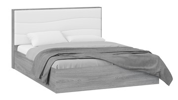 Двуспальная кровать с механизмом Миранда тип 1 (Дуб Гамильтон/Белый глянец) в Барнауле