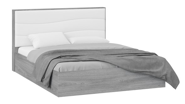 Двуспальная кровать с механизмом Миранда тип 1 (Дуб Гамильтон/Белый глянец) в Барнауле - изображение
