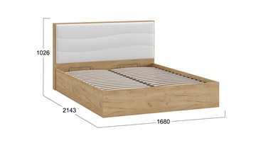 Кровать с механизмом двуспальная Миранда тип 1 (Дуб крафт золотой/Белый глянец) в Барнауле - предосмотр 1