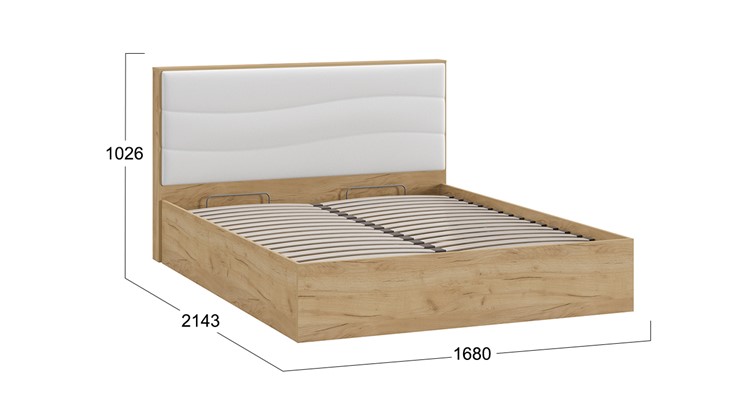 Кровать с механизмом двуспальная Миранда тип 1 (Дуб крафт золотой/Белый глянец) в Барнауле - изображение 1