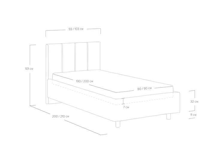 Кровать односпальная с механизмом Prato 80х190 в Барнауле - изображение 6