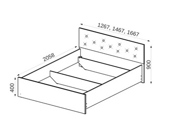 Кровать с мягким изголовьем Анита с ортопедическим основанием 140*200 в Барнауле - предосмотр 1