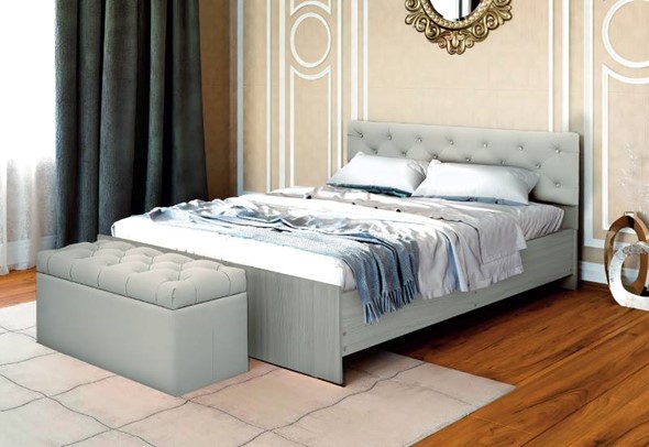 Кровать с мягким изголовьем Анита с ортопедическим основанием 140*200 в Барнауле - изображение