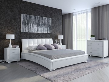 Двуспальная кровать Орматек Corso-1L 180х200, Экокожа (Белый) в Барнауле