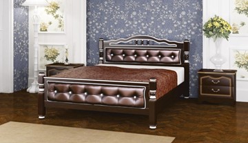 Кровать спальная Карина-11 (Орех Темный, обивка бриллиант) 160х200 в Барнауле