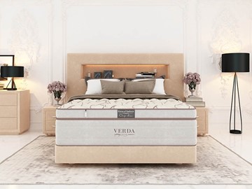 Двуспальная кровать Smart Compact/Podium M 160х200, Флок (Велсофт Бежевый) в Барнауле