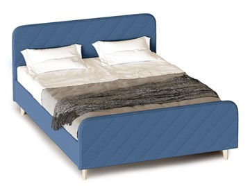 Спальная кровать Мебельград Мелоди 900 (с подъемным механизмом и ящиком) Альба синий в Барнауле