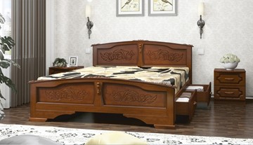 Кровать с выкатными ящиками Елена (Орех) 160х200 в Барнауле
