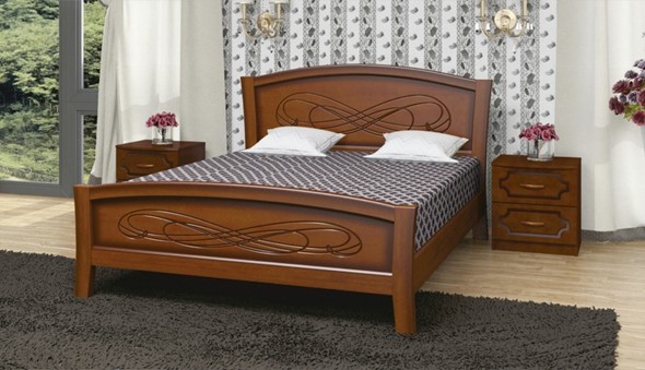 Спальная кровать Карина-16 (Орех) 120х200 в Барнауле - изображение