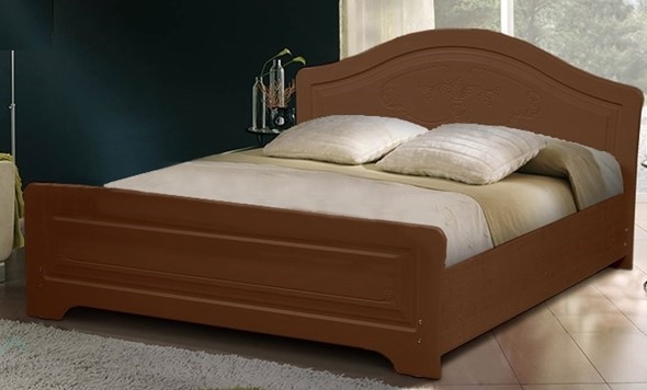 Полутороспальная кровать Ивушка-5 2000х1200 с высоким изножьем, цвет Итальянский орех в Барнауле - изображение